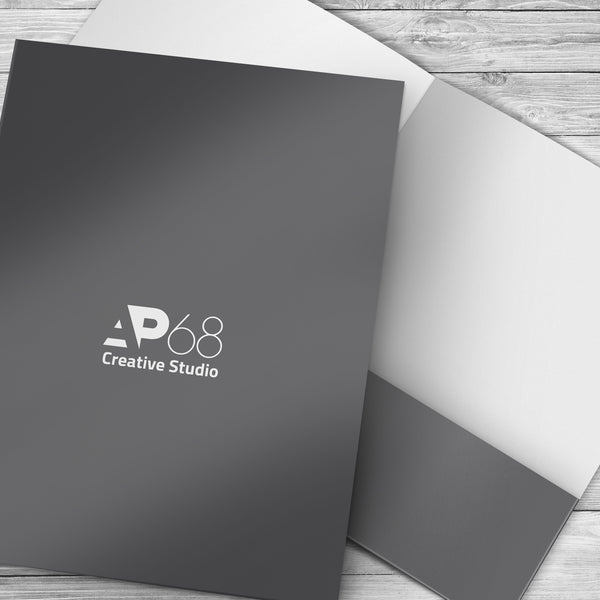 pocket folder, presentation folder, pocket, 4 inch pocket, custom printing, full colour, quick turnaround, free shipping, montreal