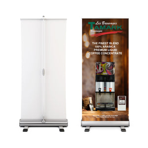 retractable banner, pull up banner, full colour, portable, 31x88, 13 oz vinyl, anti glare, trade show, signs, large format